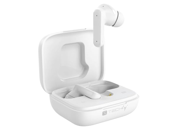 Techly ICC SB-BLT08W, True Wireless Stereo (TWS), 20 - 20000 Hz, Samtaler/musikk, Hodesett, Hvit