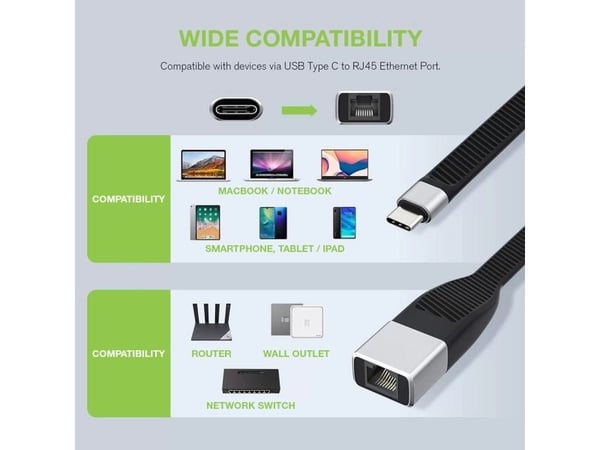 Techly ICOC USBC-RJ45, 0,144 m, USB Type-A/USB Type-C, RJ-45, Lajittelu