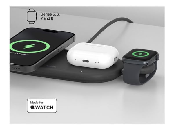 Belkin - Trådløs ladepute - bærbar - 5 watt - Fast Charge - svart