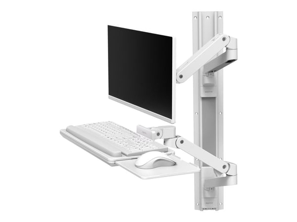 Ergotron LX Pro - Monteringssett (2 armer, 2 utvidelser, tastaturbakke, utrekkbart musebrett, musholder, 2 veggmonteringssokler, veggspor 34", vegg...