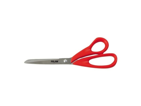 Milan BWM10151, Voksen, Rett kutt, Single/enkelt, Rød, Rustfritt stål, Kontor saks