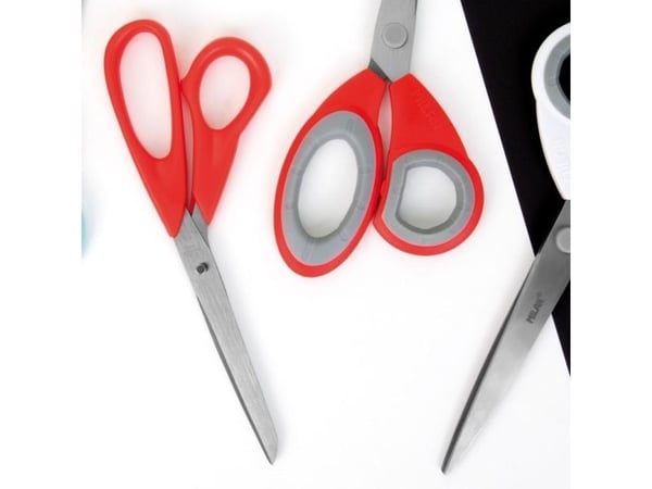 Milan BWM10151, Voksen, Rett kutt, Single/enkelt, Rød, Rustfritt stål, Kontor saks