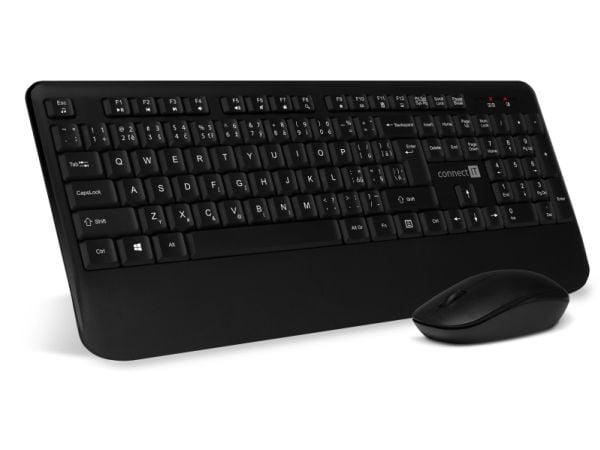 Connect IT CKM-7800-CS, Full størrelse (100 og), Trådløs, RF kabel-fri, Sort, Mus inkludert