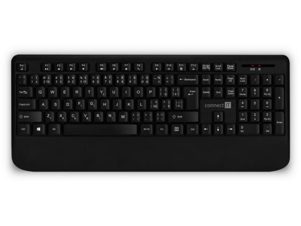 Connect IT CKM-7800-CS, Full størrelse (100 og), Trådløs, RF kabel-fri, Sort, Mus inkludert
