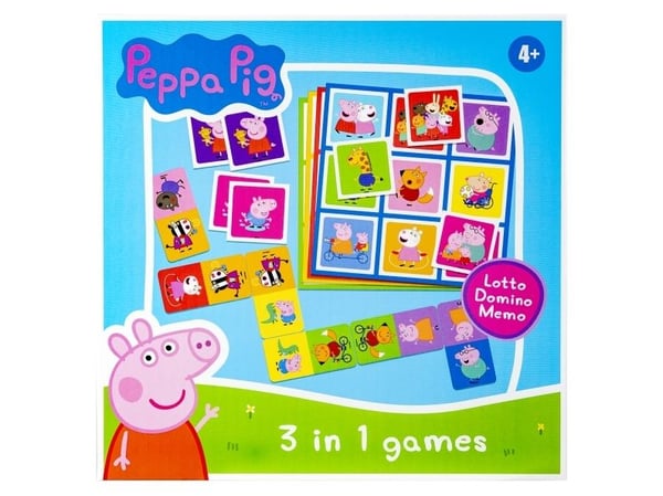 Tactic Peppa Pig 3 in 1 Lotto, Domino, Memo