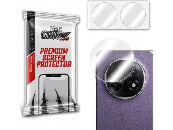 GrizzGlass HybridGlass kameralinsebeskyttelse til Oppo Find N5 [2-pakning]