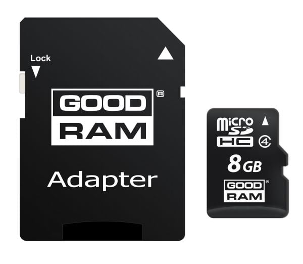 Goodram M40A, 8 GB, MicroSDHC, Klasse 4, UHS-I, 15 MB/s, 4 MB/s