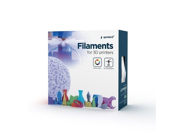 Gembird - Isblå, mørk blå - 1 kg - 340 m - fargeboks - silke PLA filament (3D)