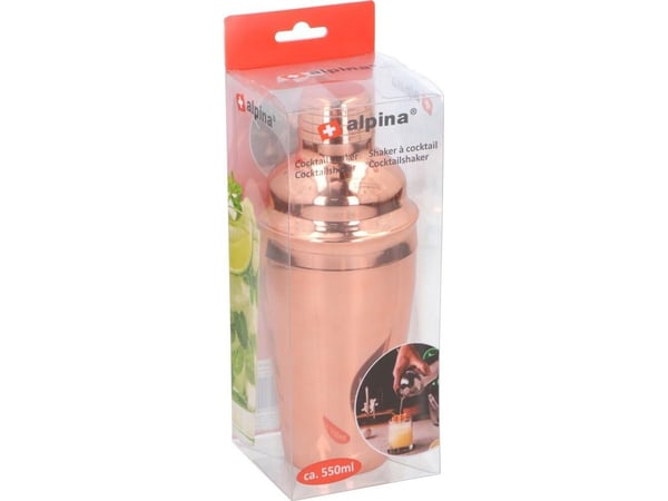Alpina shaker til cocktails 550 ml rød/gull
