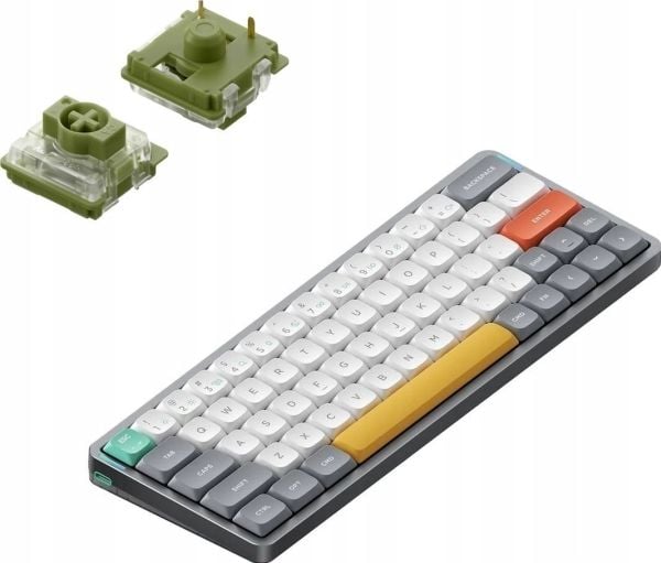 Nuphy Air60 V2 trådløst mekanisk tastatur - slim Lunar Gray Moss