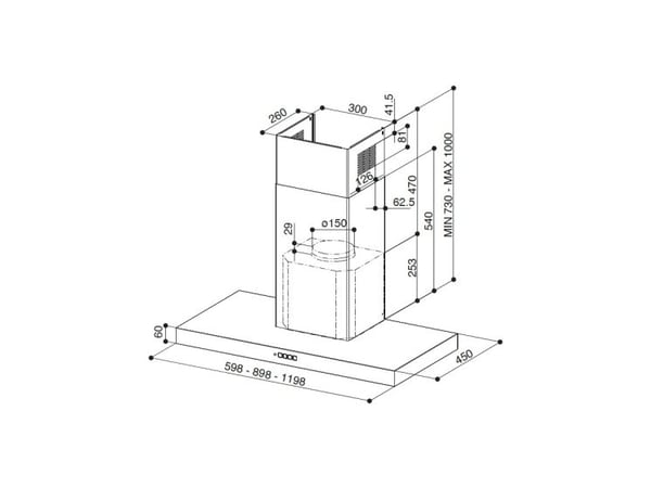 FABER S.p.A. Stilo Comfort X A90, 690 m³/t, B, A, C, 69 dB, 54 dB