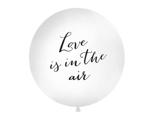 PartyDeco OLBON10D-008, Toy balloon, Latex, Sort, Hvit, Kjærlighet, Oval, 100 cm