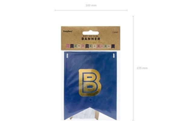 PartyDeco GRL62, Bunting banner, Blå, Gull, Rosa, Hvit, Temafest, 150 mm, 1750 mm, 160 mm