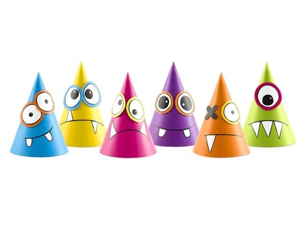 PartyDeco CPP9, Party hat, Flerfarget, 6 stykker, Bursdag, 160 mm, 10 cm