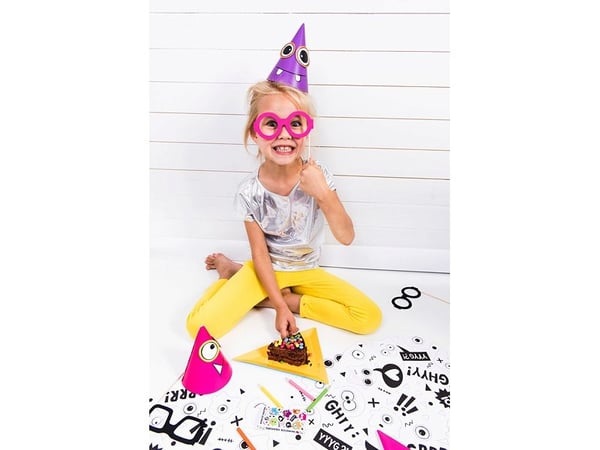 PartyDeco CPP9, Party hat, Flerfarget, 6 stykker, Bursdag, 160 mm, 10 cm