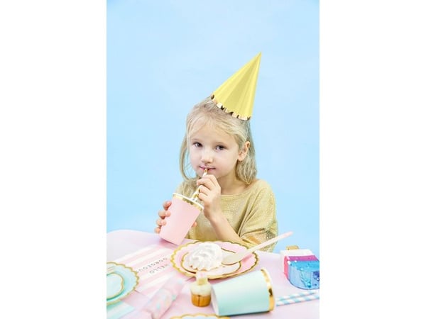 PartyDeco CPP24, Party hat, Papir, Flerfarget, 6 stykker, Bursdag, 160 mm