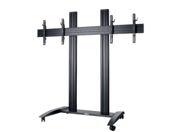 EDBAK Premium Series - Vogn - moderne - for 2 LCD/plasma-paneler - videokonferansetralle - aluminium - svart - skjermstørrelse: 42"-55"