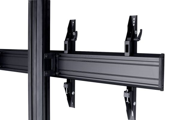 EDBAK Premium Series - Vogn - moderne - for 2 LCD/plasma-paneler - videokonferansetralle - aluminium - svart - skjermstørrelse: 42"-55"