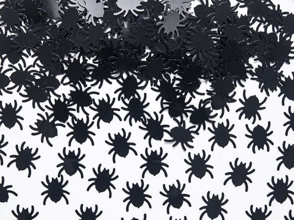 PartyDeco KONS23, Løs konfetti, Sort, 1 farger, Dyr, Spider, Halloween