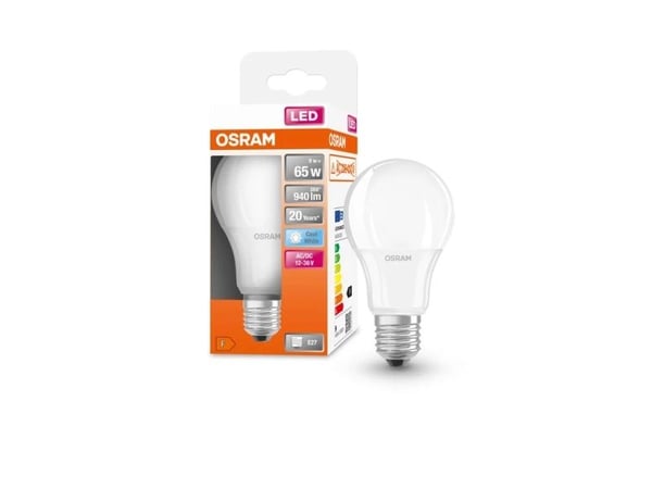 OSRAM SUPERSTAR + - LED-lyspære - form: A60 - mattslipt finish - E27 - 9 W (ekvivalent 65 W) - klasse F - kjølilg hvitt lys - 4000 K