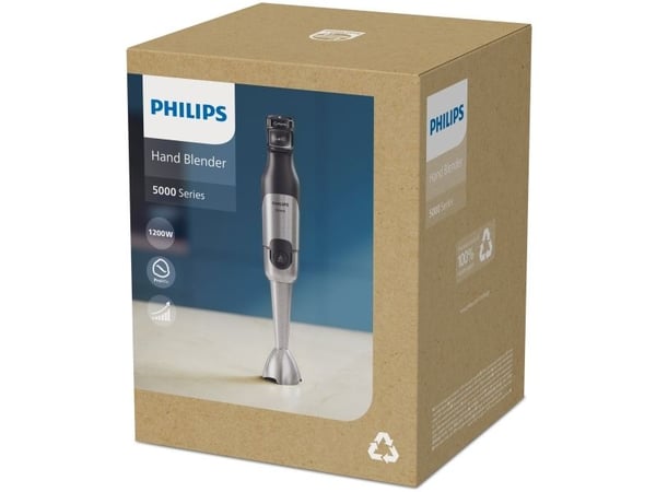 Philips 5000 series Stavmikser HR2681/00, Stav Mikser, Pulsfunksjon, 1,2 m, 1200 W, Svart, Rustfritt stål