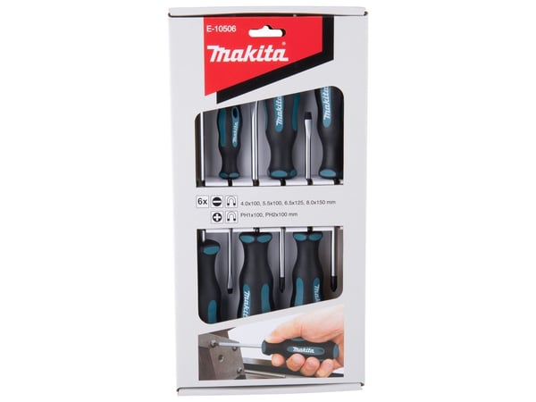 Makita E-10506 Ruuvimeisselisarja 6 kpl (SL 4kpl+PH 2kpl)