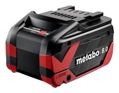 Metabo 624975000, Batteri, Lithium-Ion High Density (LiHD), 8 Ah, 18 V, Metabo, Sort, Rød