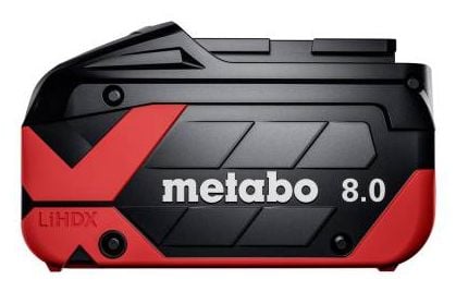 Metabo 624975000, Batteri, Lithium-Ion High Density (LiHD), 8 Ah, 18 V, Metabo, Sort, Rød