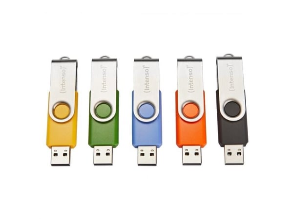 Intenso Basic Line, 64 GB, USB Type-A, 2.0, 28 MB/s, Sväng, Svart, Blå, Grön, Orange, Gul