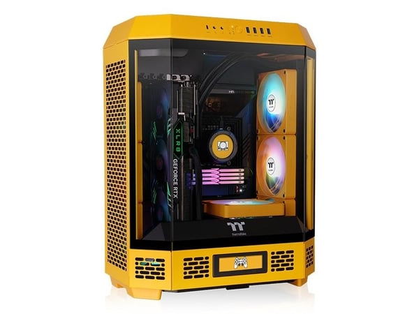 Thermaltake The Tower 600 - Mid tower - ATX - sidepanel med vindu (herdet glass) - ingen strømforsyning (PS/2) - bumblebee - USB/lyd