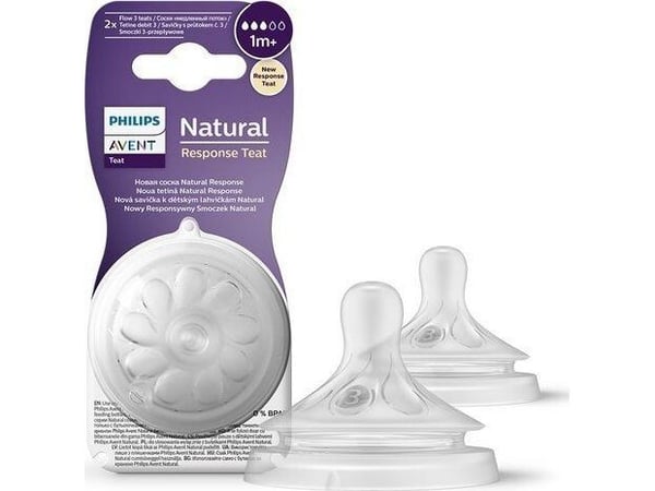 Philips AVENT Natural Response SCY963/02 Natural Response flaskesmokk, Ortodontisk, Anti-kolikkventil, 2 stykker