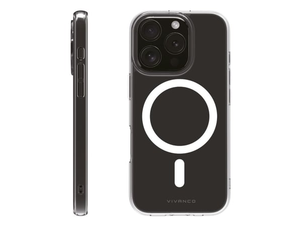 Vivanco Mag Steady, Etui, Apple, iPhone 16 Pro, 16 cm (6.3"), Gjennomsiktig, Hvit