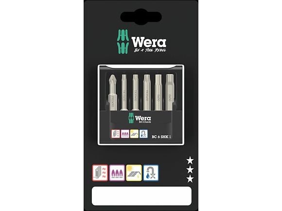 Wera 05073631001, 6 stykker, Philips, Torx Plus, PH 1, TX15, TX20, TX25, 1x 5 x 50 mm 1x 6 x 50 mm, 94 g
