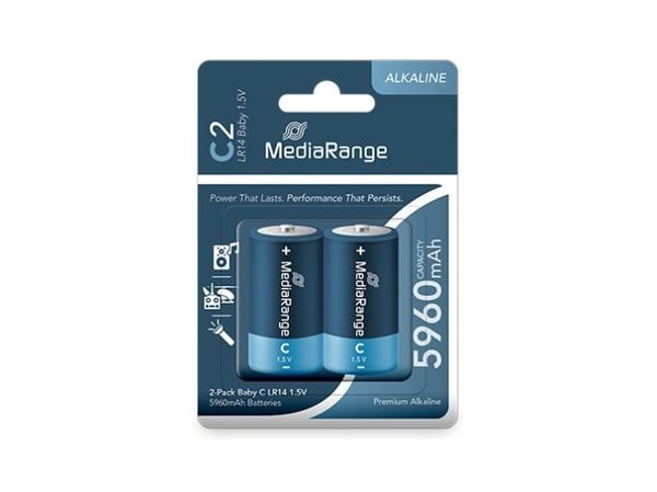 Batteri LR14 C type MediaRange 1,5V/LR14/2 stk