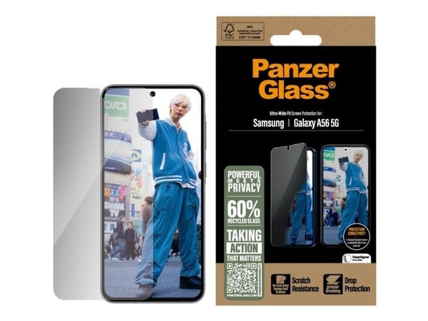 PanzerGlass ® 2-Way Privacy Screen Protector Samsung Galaxy A56 5G | Ultra-Wide Fit, Samsung, Samsung - Galaxy A56 5G, Tørr påføring, Ripebestandig...