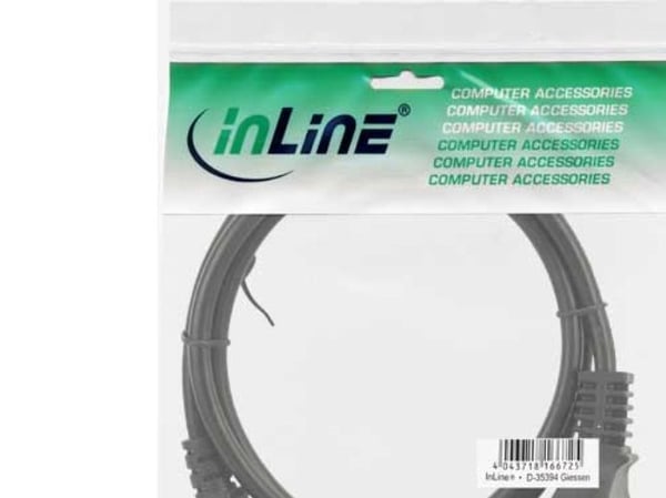 InLine - Virtajohto - CEE 7/7 (SCHUKO) (M) - IEC 320 EN 60320 C5 - 1 m - Musta (16656N)
