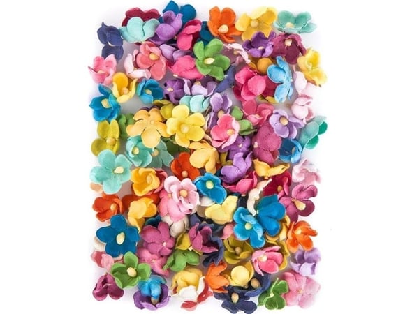 Papirblomster fargemettede 2 cm 60 stk Papirblomster fargemettede 2 cm 60 stk