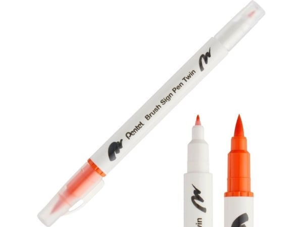 Pentel Brush marker dubbel spets orange SESW30C-T107