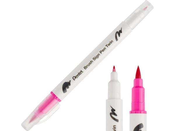 Pentel Brush tuschmarkör dubbelspets Rosa SESW30C-T109