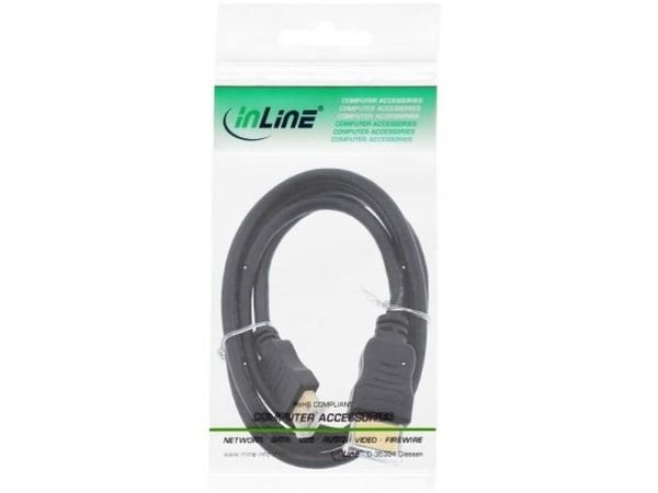 InLine 17454P, 0,5 m, HDMI-tyyppi A (vakio), HDMI Type C (Mini), 10,2 Gbit/s, Musta