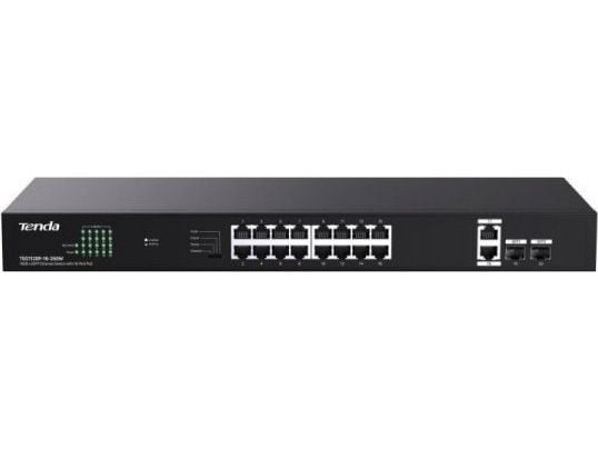 Tenda TEG1120P-16-250W, Uhåndtert, Gigabit Ethernet (10/100/1000), Strøm over Ethernet (PoE), Rack-montering, Kan monteres på vegg