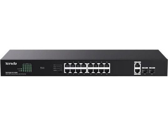 Tenda TEG1120P-16-150W, Uhåndtert, Gigabit Ethernet (10/100/1000), Strøm over Ethernet (PoE), Rack-montering, Kan monteres på vegg