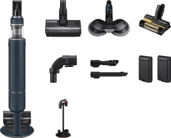 Samsung BESPOKE Jet Plus pro extra VS20B95973B - Støvsuger - pinne/håndholdt (2-i-1) - uten pose - 580 W - uten kabel - black ChroMetal/midnight bl...