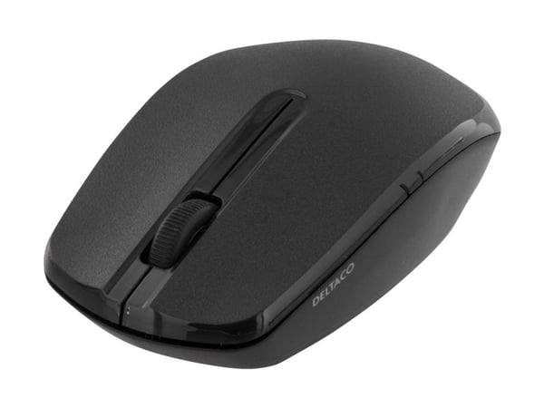 DELTACO MS-798 - Mus - optisk - 3 knapper - trådløs - USB trådløs mottaker - svart