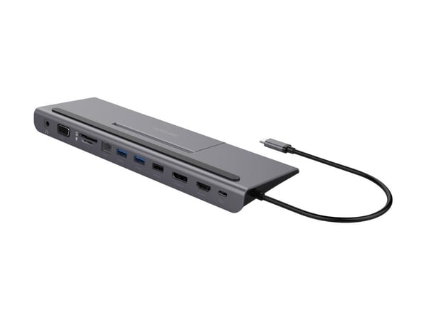 DELTACO - Dockningsstation - USB-C - HDMI, DP - 10Mb LAN