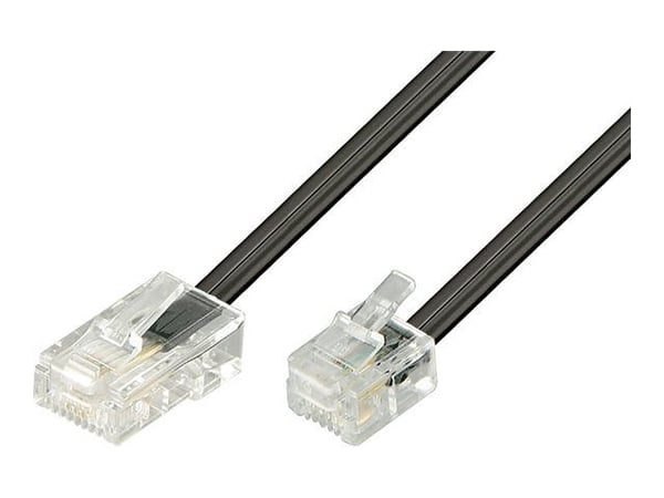 DELTACO - Nettverkskabel - RJ-45 (hann) til RJ-11 (hann) - 3 m - UTP - CAT 5e - svart