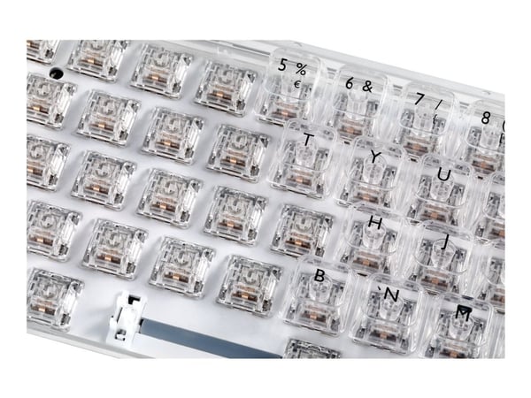 DELTACO GAMING DK460 - Tastatur - hot swappable switches - 65% - bakgrunnsbelyst - USB - QWERTY - USA - tastsvitsj: KTT - gjennomsiktig