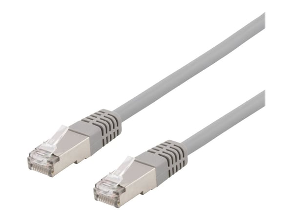 DELTACO - Koblingskabel - RJ-45 (hann) til RJ-45 (hann) - 15 m - SFTP - CAT 6 - med støvel, halogenfri - grå
