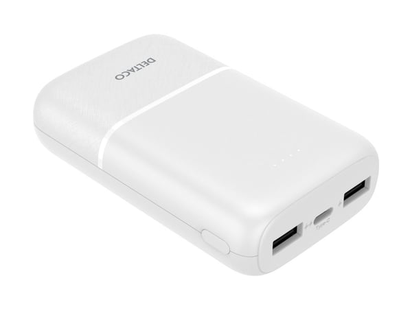 DELTACO ulkoinen akku 10 000 mAh, 2x USB-A, 1x USB-C / PB-C1005