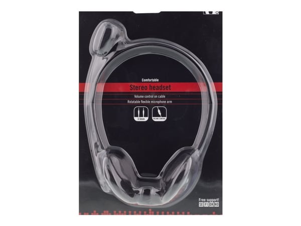 DELTACO HL-2 - Headset - på örat - kabelansluten